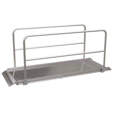 Vestil Alum. Walk Ramp w/Rail Overlap, 108 x 38" AWR-38-9A-HR